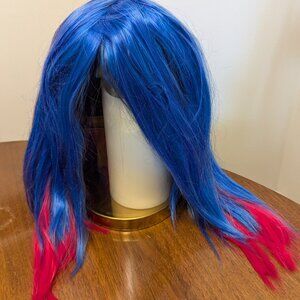 Arda Wig - Pippin in Cobalt blue with raspberry wefts